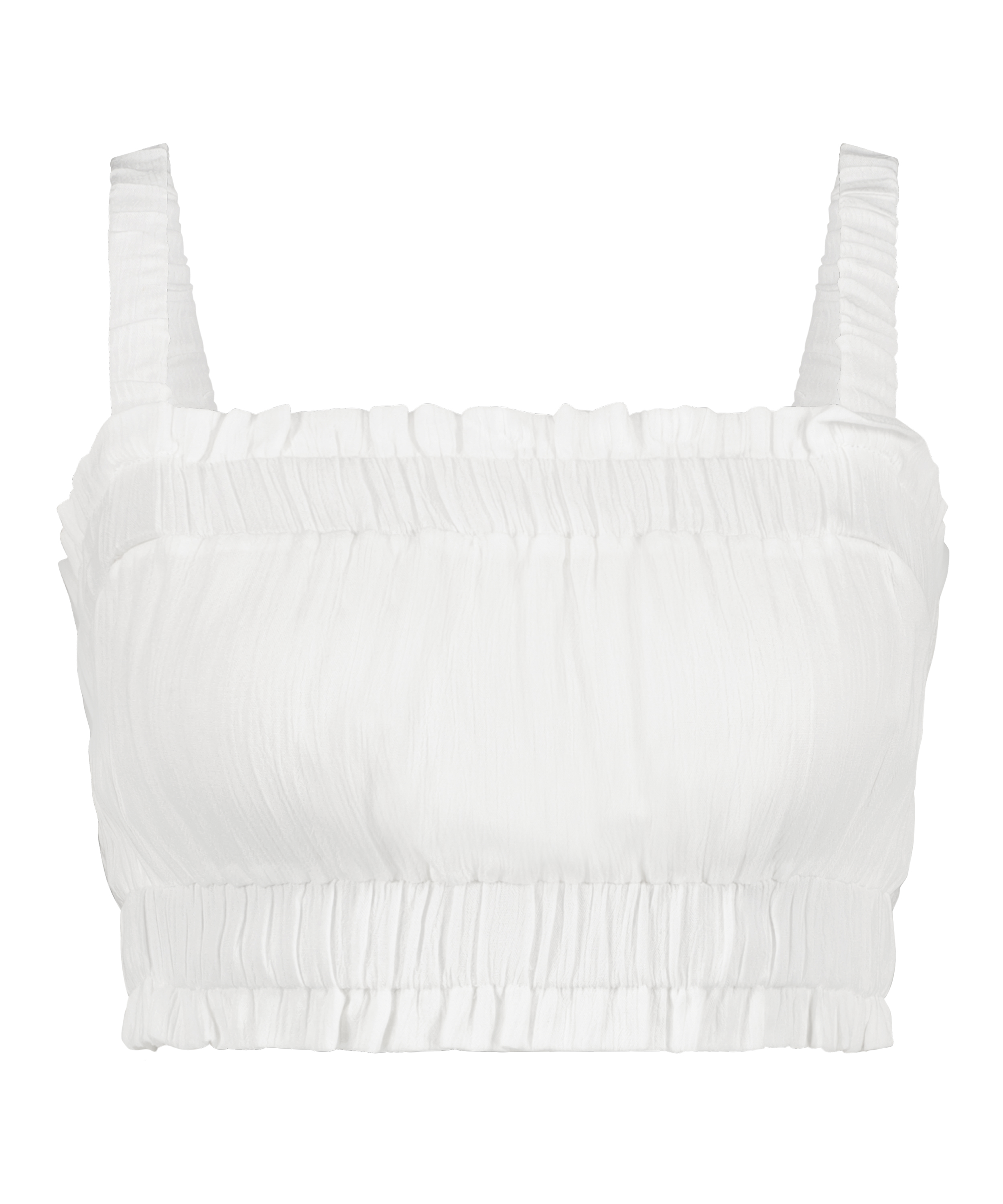 Ruched Crop Top, White, main