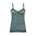 Velours Lace Cami Top, Green