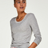 LS ribbed top R-neck, Grey