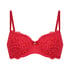 Rose Padded Underwired Bra, Red