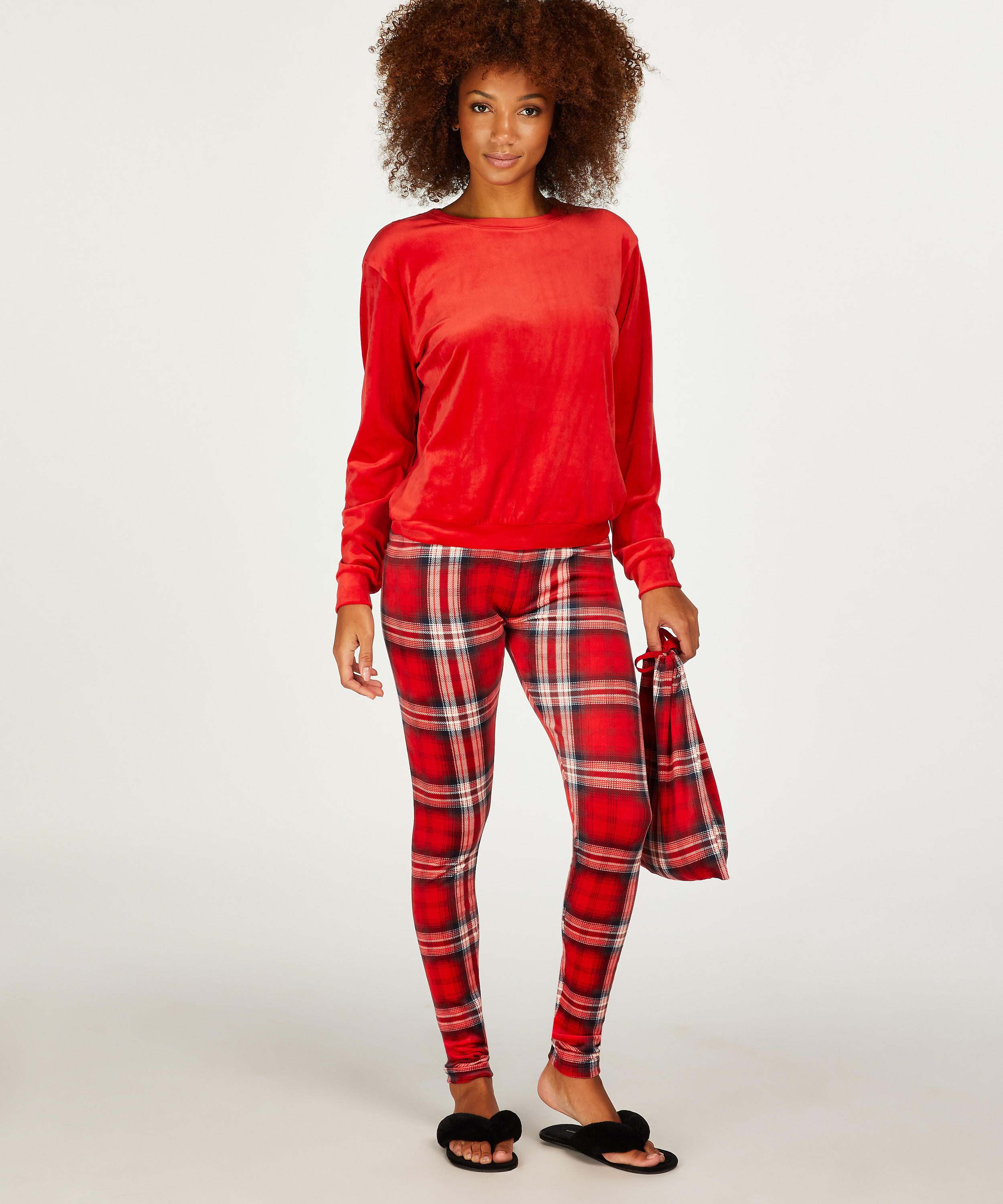 Pyjamaset with Bag, Red, main