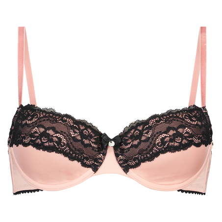 Cherry Padded Underwired Bra, Pink