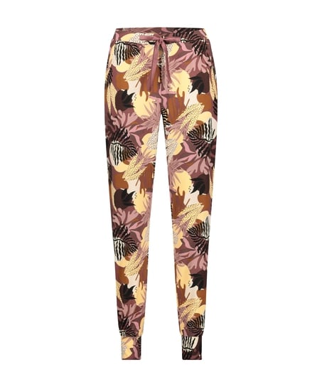 Jersey Abstract Leaf Pyjama Bottoms, Pink