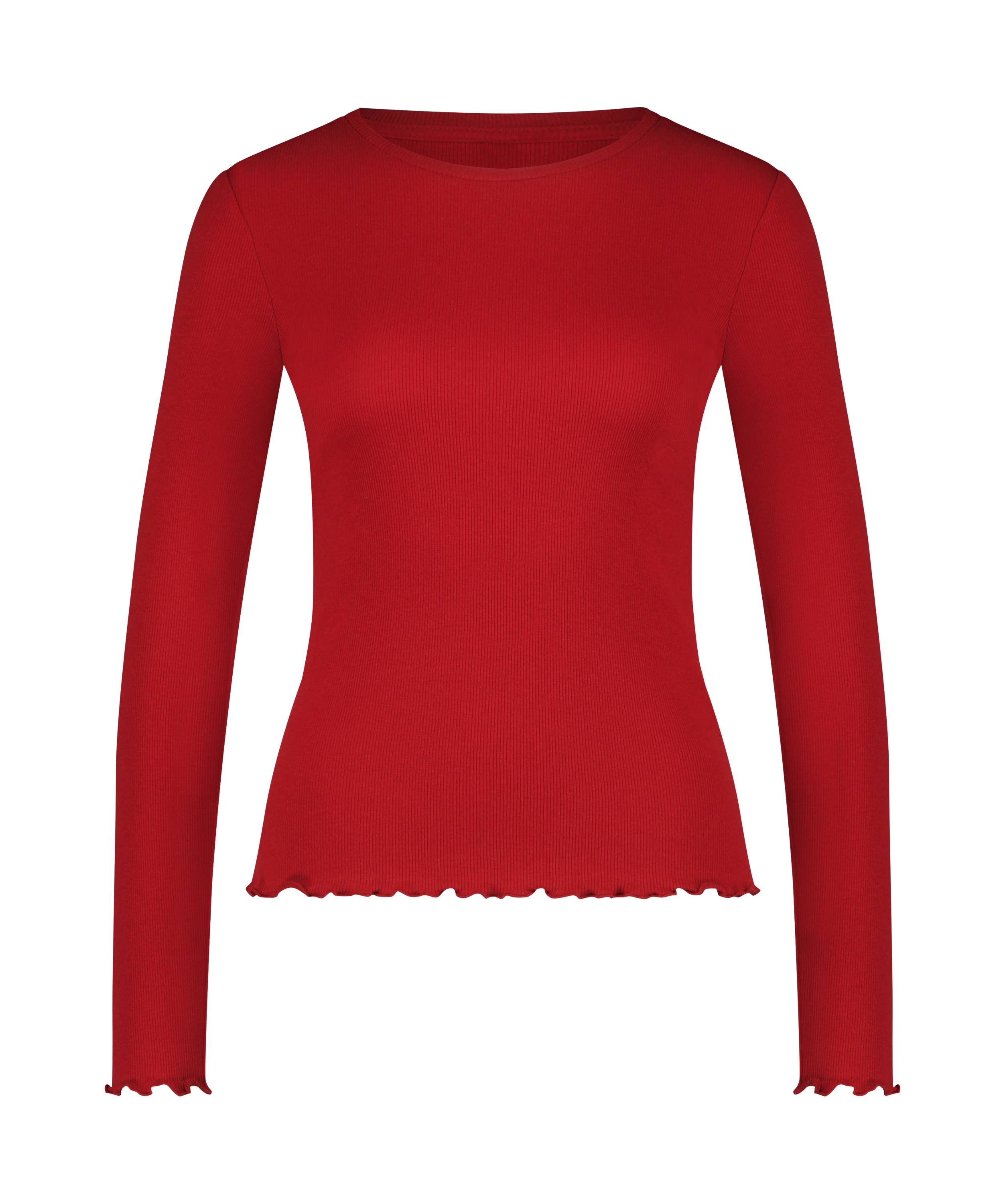Long-Sleeved Pyjama Top, Red, main