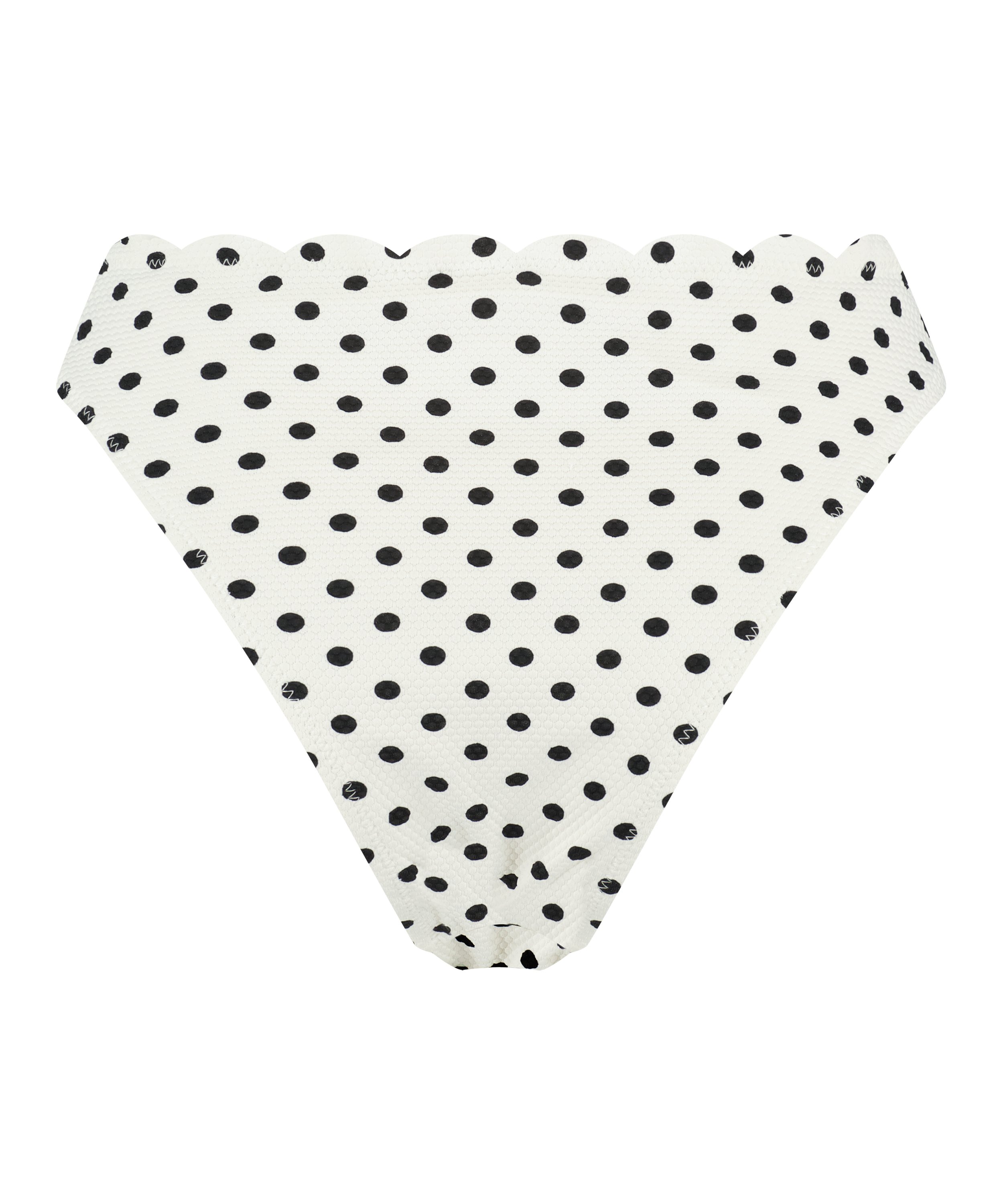 High-cut Scallop bikini bottoms, White, main