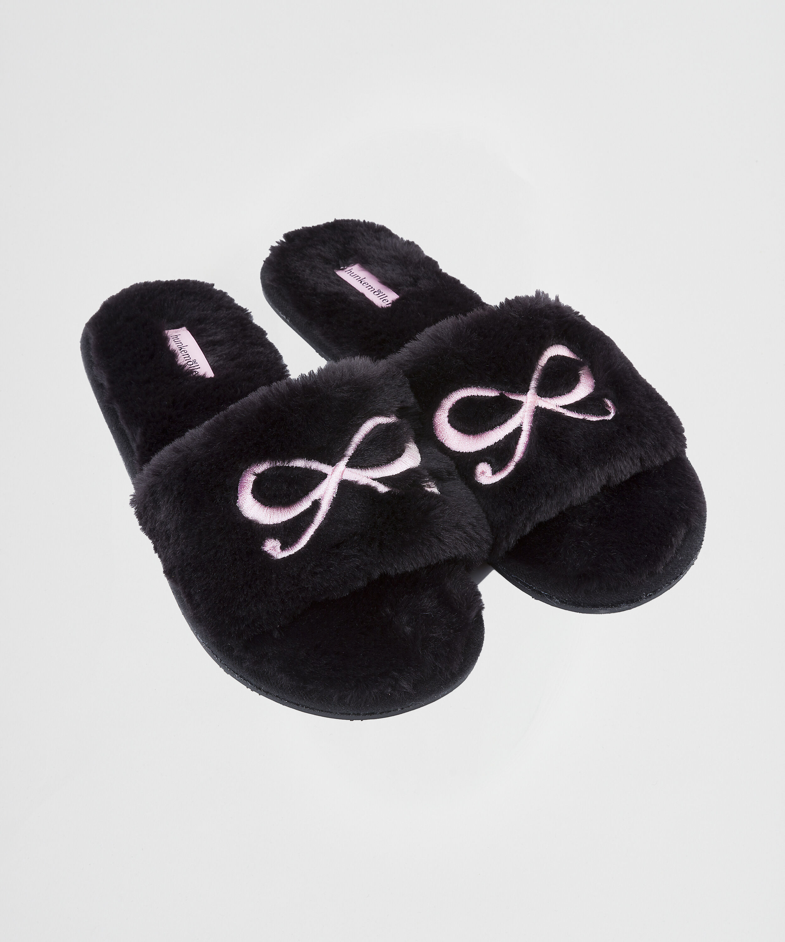 black bow slippers