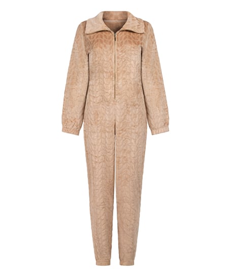 Onesie Cable Zip Up, Beige