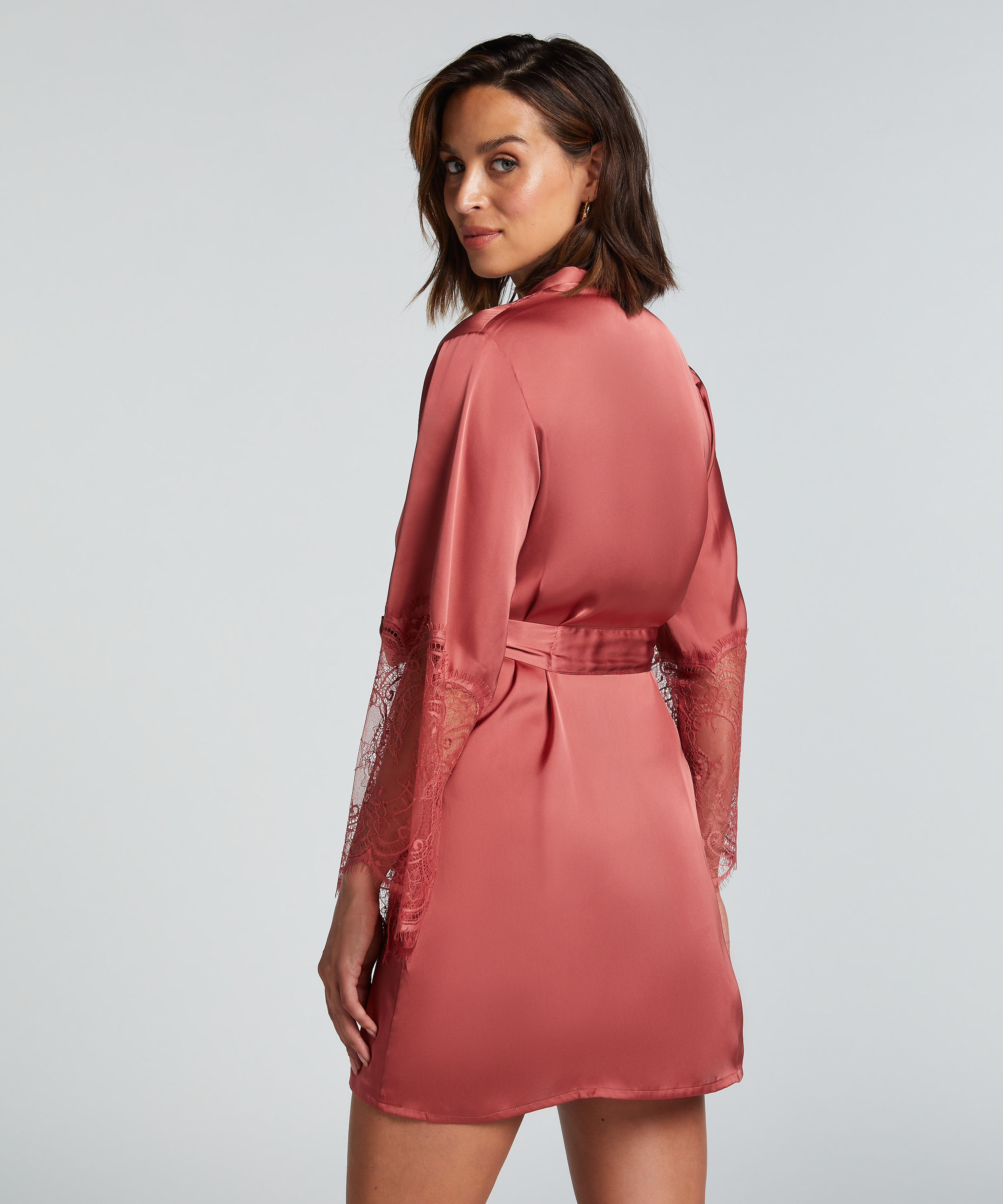 Satin Kimono, Pink, main