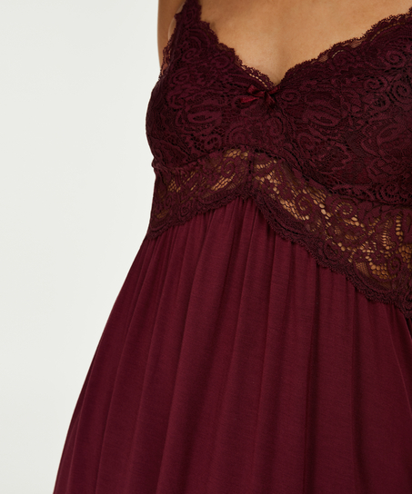 Jersey lace slipdress, Red