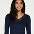 Top V-neck long sleeves, Blue