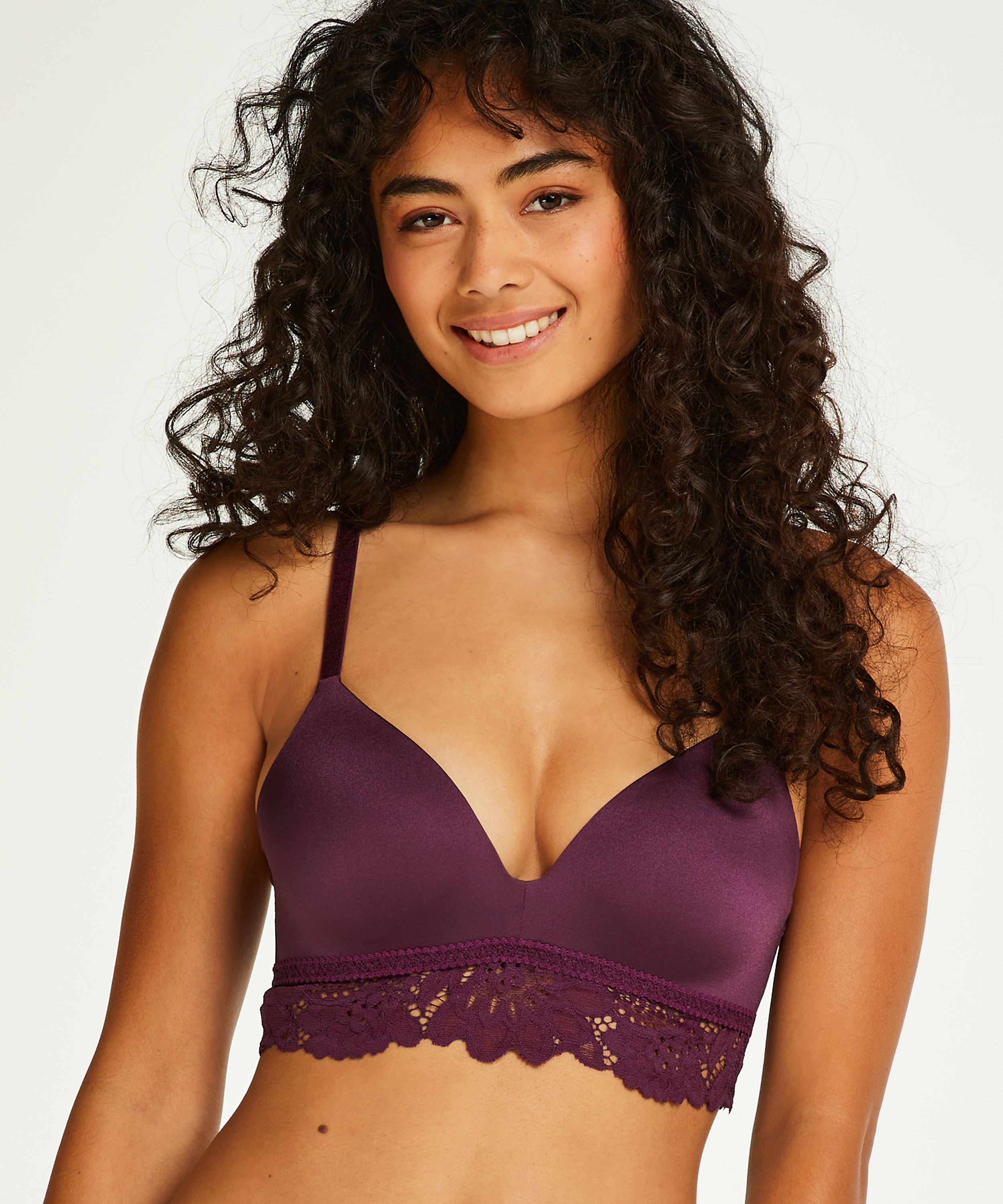 Evey Padded Non-Underwired push-up Bra, Purple, main