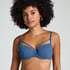 Scallop Padded Underwired Bikini Top, Blue