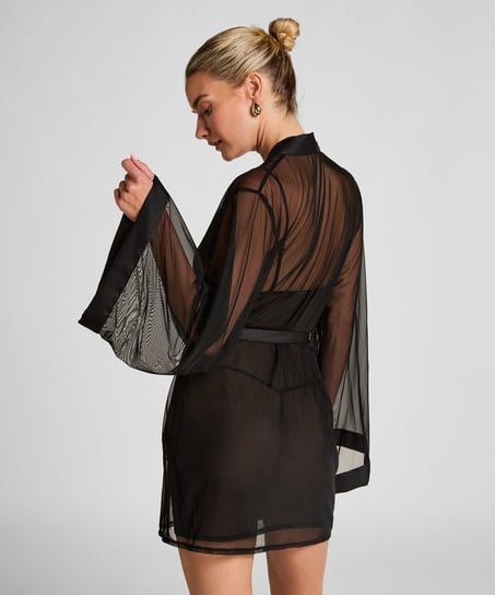 Maxime Tulle Kimono, Black