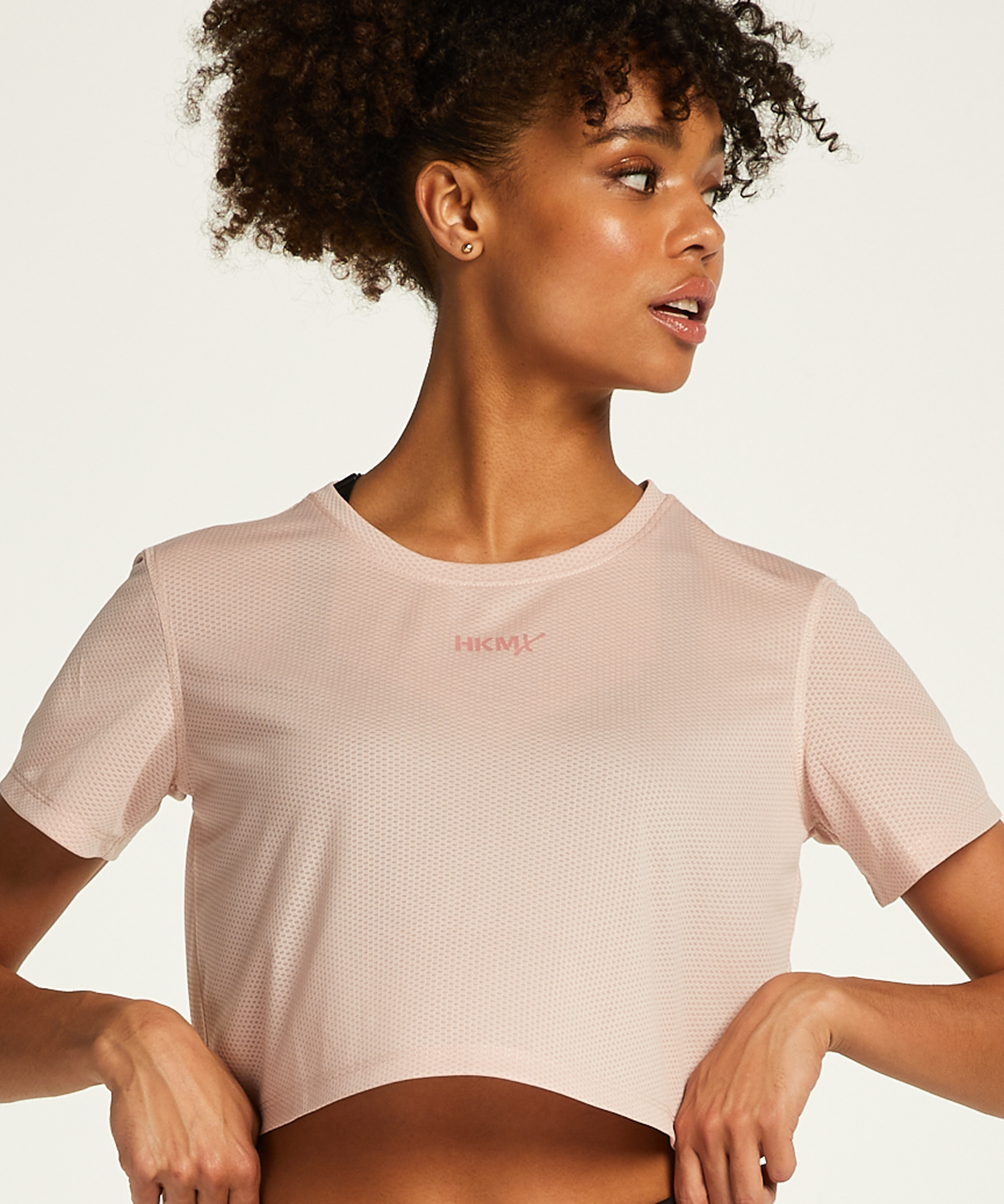 HKMX Mesh Crop Top, Pink, main
