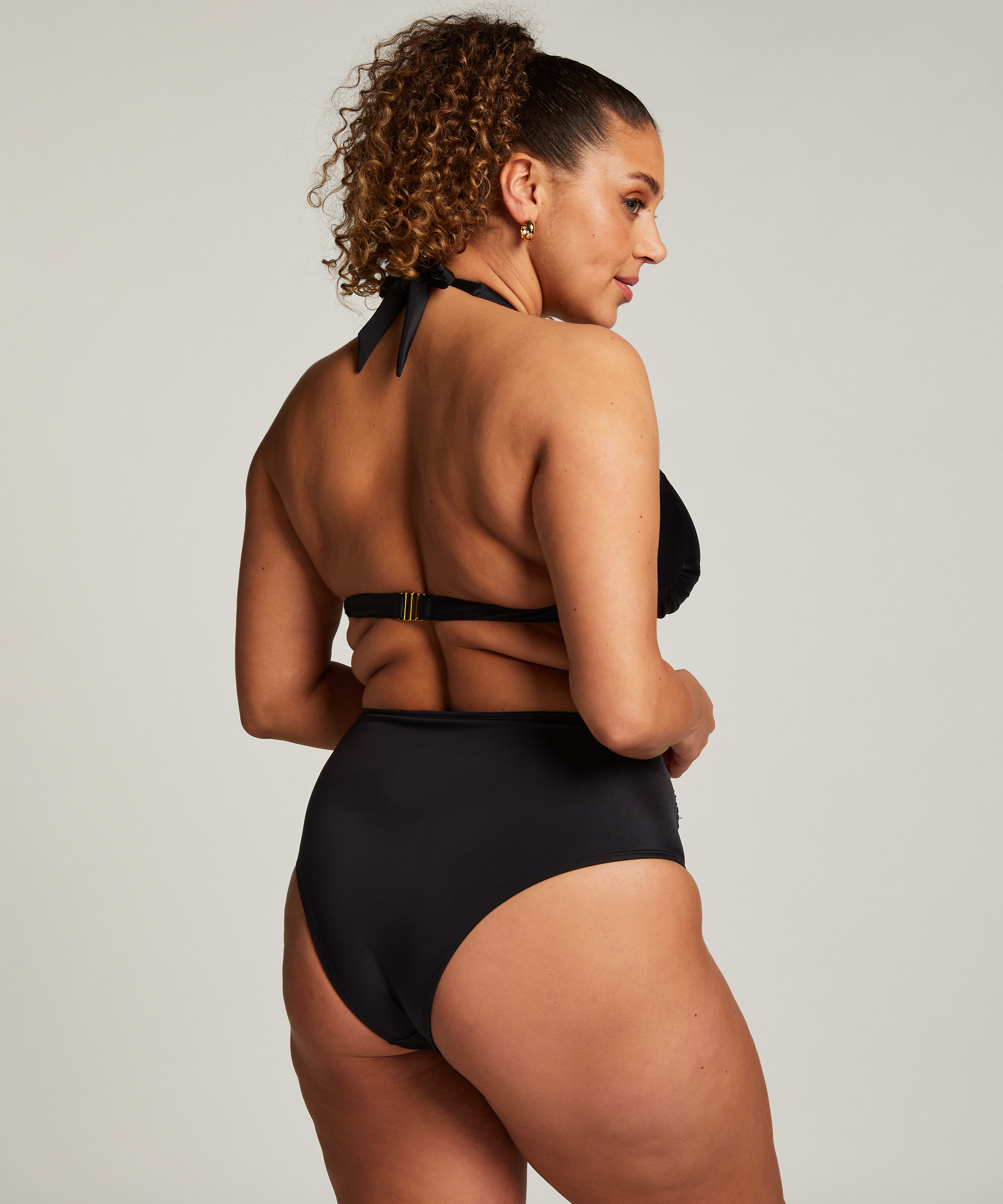 Luxe Bandeau Bikini Top, Black, main