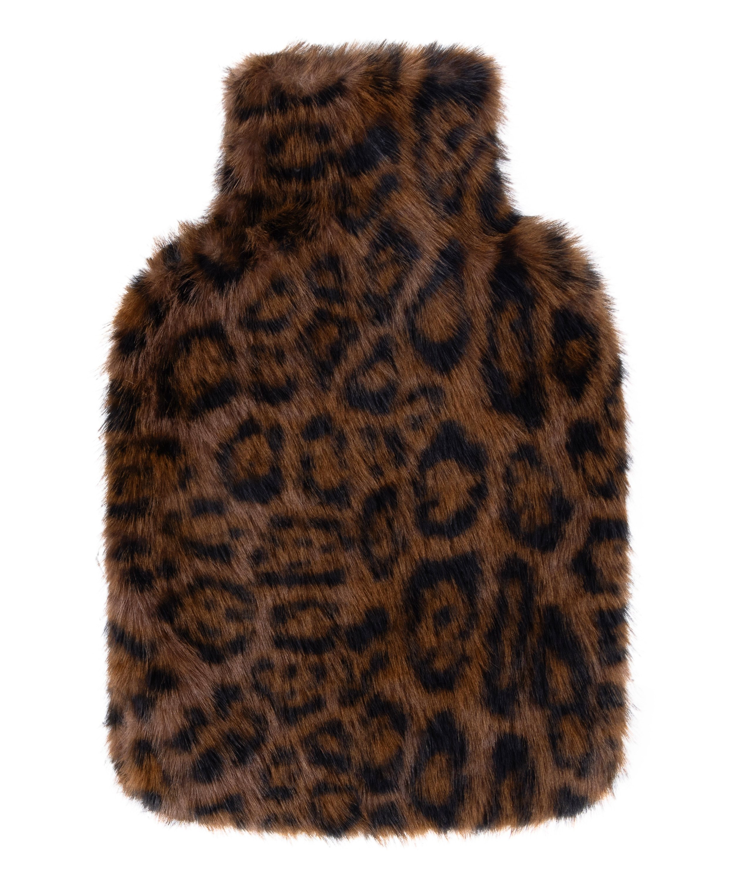 Leopard Hot Water Bottle, Black, main