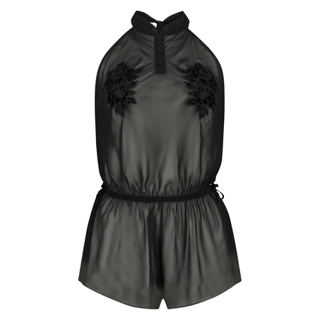 Embroidery playsuit, Black