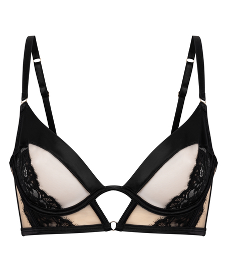 Nisha Non-Padded Underwired Longline Bra, Black