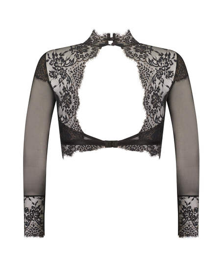 Cynthia long-sleeved bralette, Black