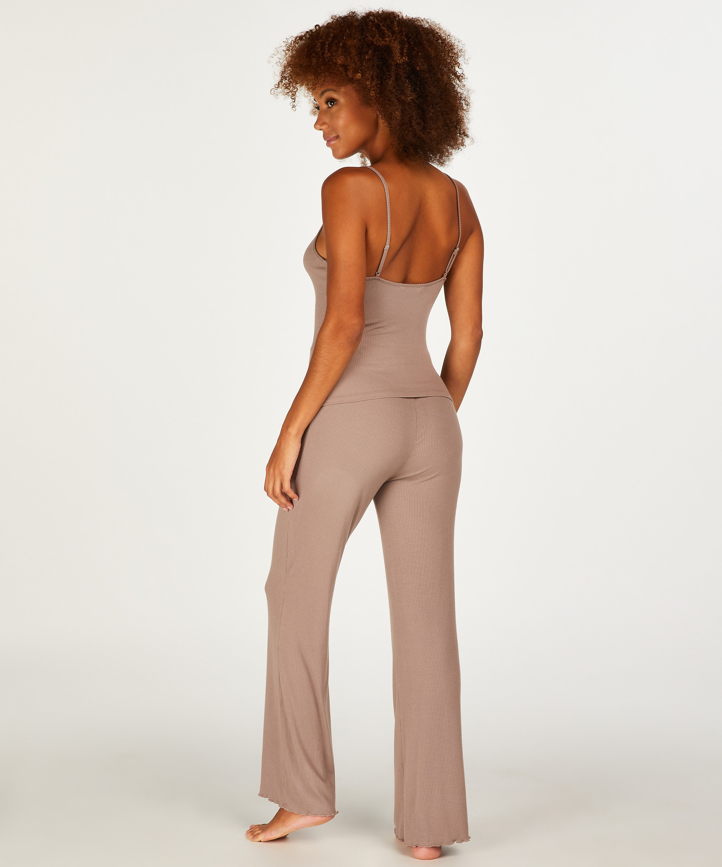 Premium Wide Leg Pants, Brown, main