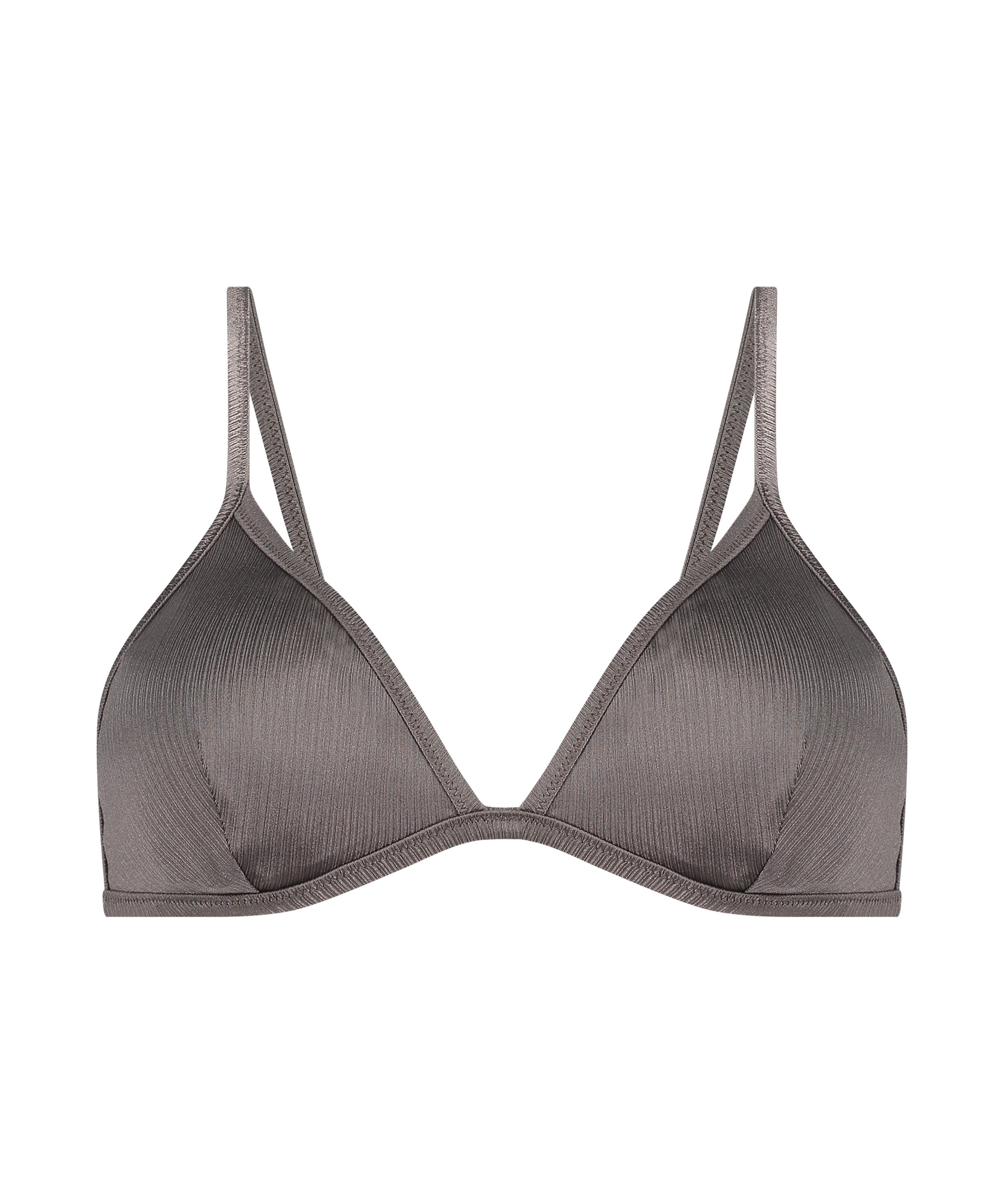 Luna Triangle Bikini Top, Grey
