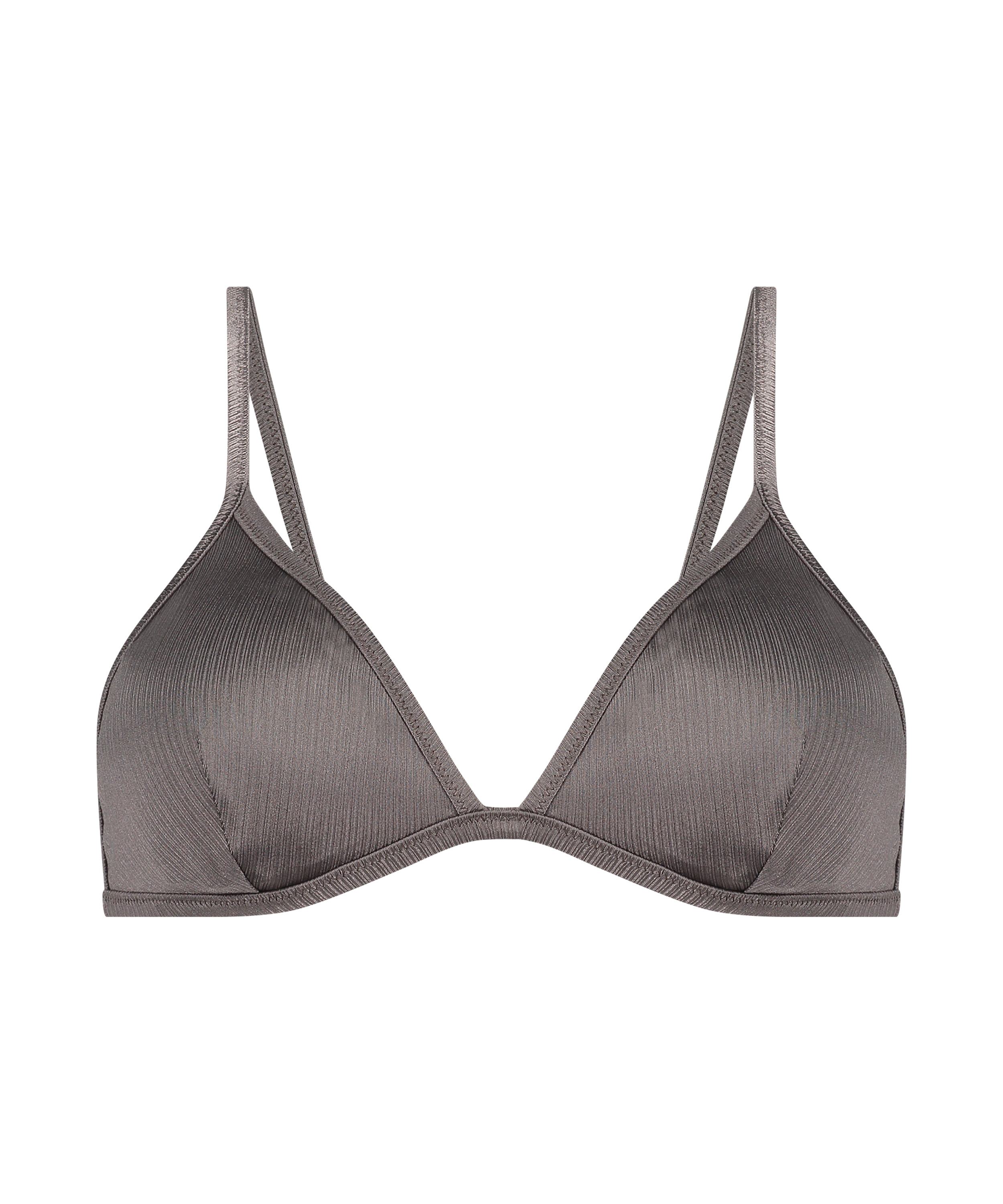 Luna Triangle Bikini Top, Grey, main