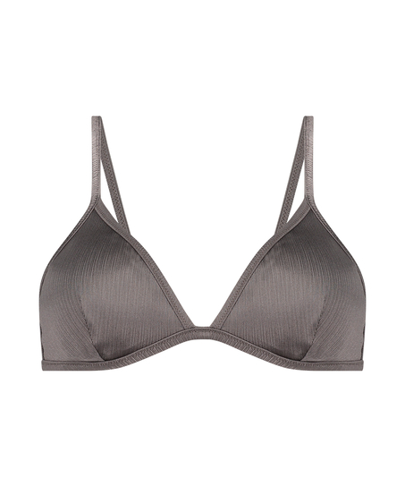 Luna Triangle Bikini Top, Grey