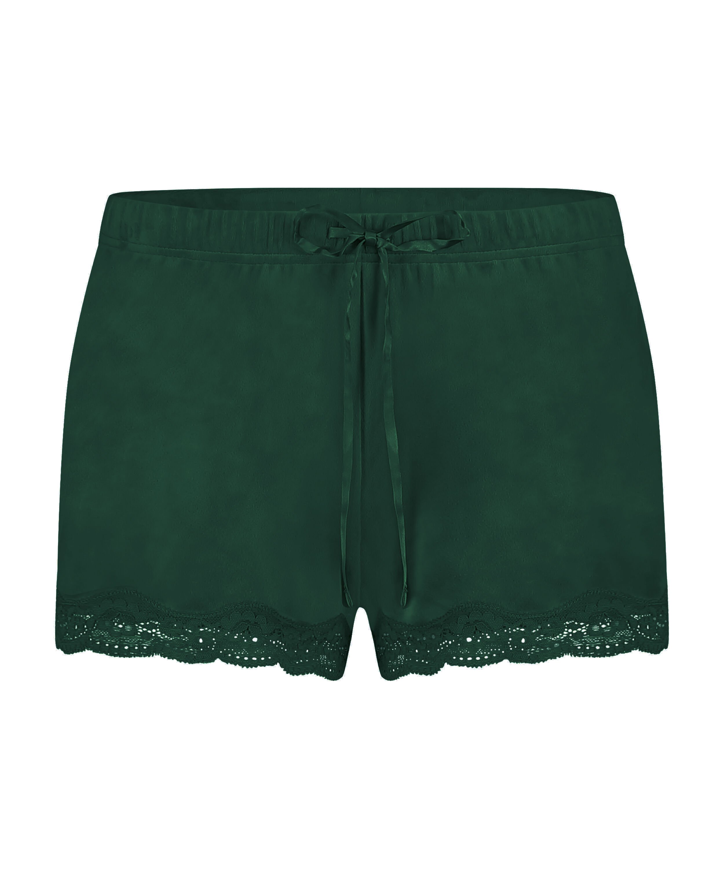 Velvet lace shorts, Green
