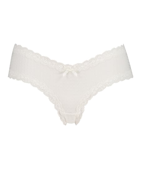 V-shape Mesh Brazilian, White