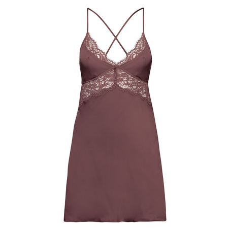 Satin Honey Slip Dress, Pink