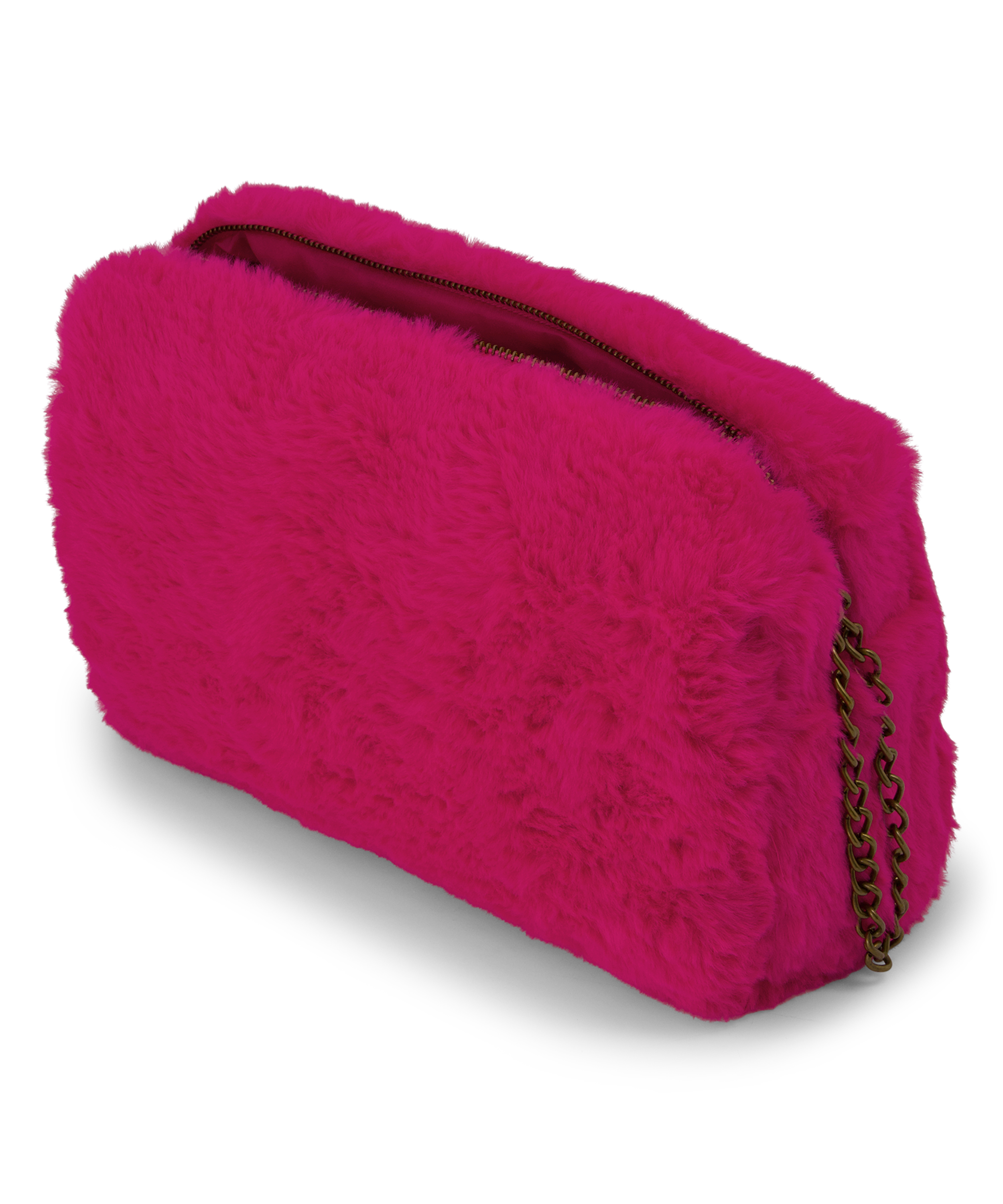 Make-up bag Fake fur, Pink, main