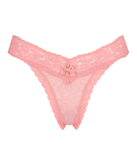 Cotton extra low thong, Pink