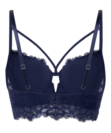 Isabella Padded Underwired Longline Bra, Blue