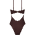Bandeau Scallop Swimsuit, Brown