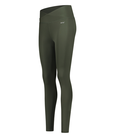 HKMX Crossed High Waisted Leggings, Green