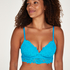 Shiloh Padded Non-wired Longline Bra, Blue