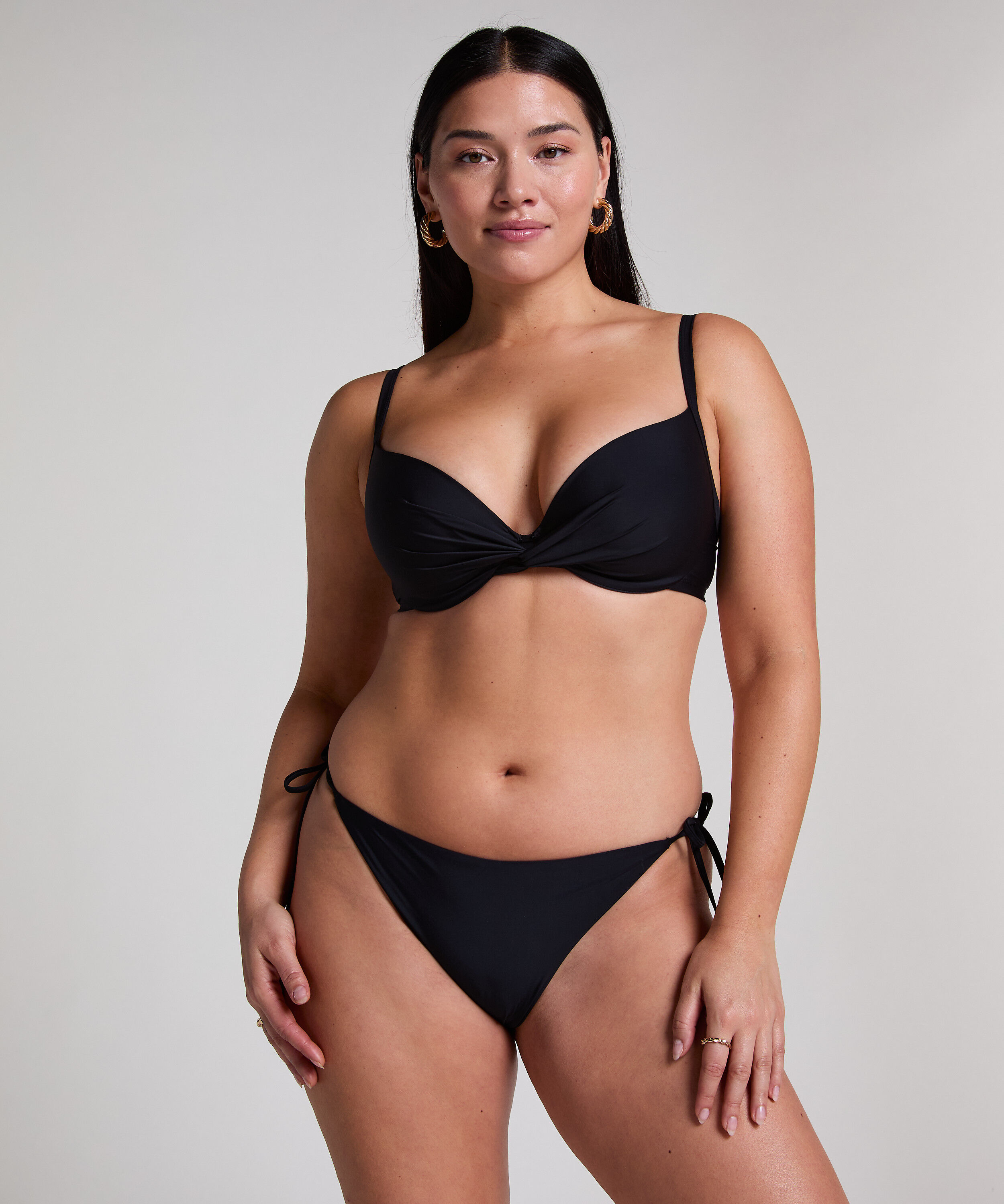 Luna Cheeky Bikini Bottom, Black