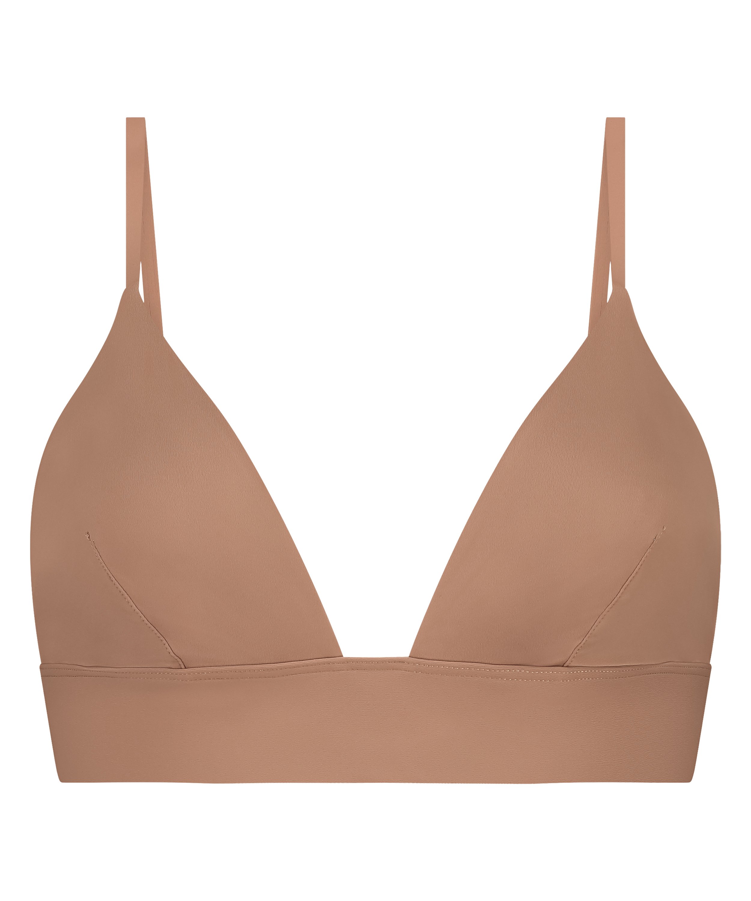 Smooth Triangle Bralette, Brown, main