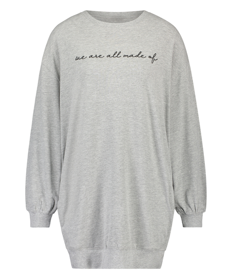 Round Neck Nightshirt, Grey