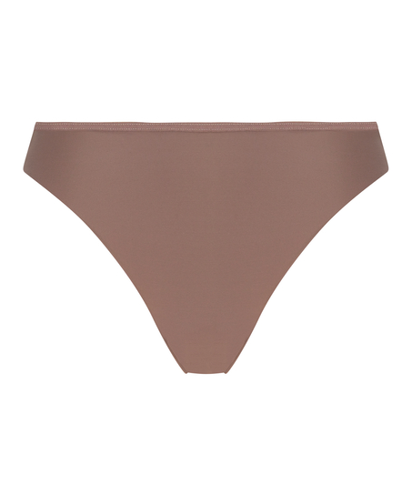 Lace Back Invisible Thong, Brown