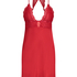 Satin lace slip dress, Red