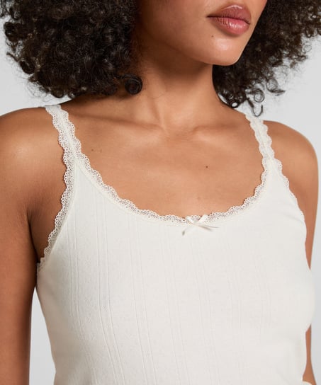 Pointelle Singlet, White
