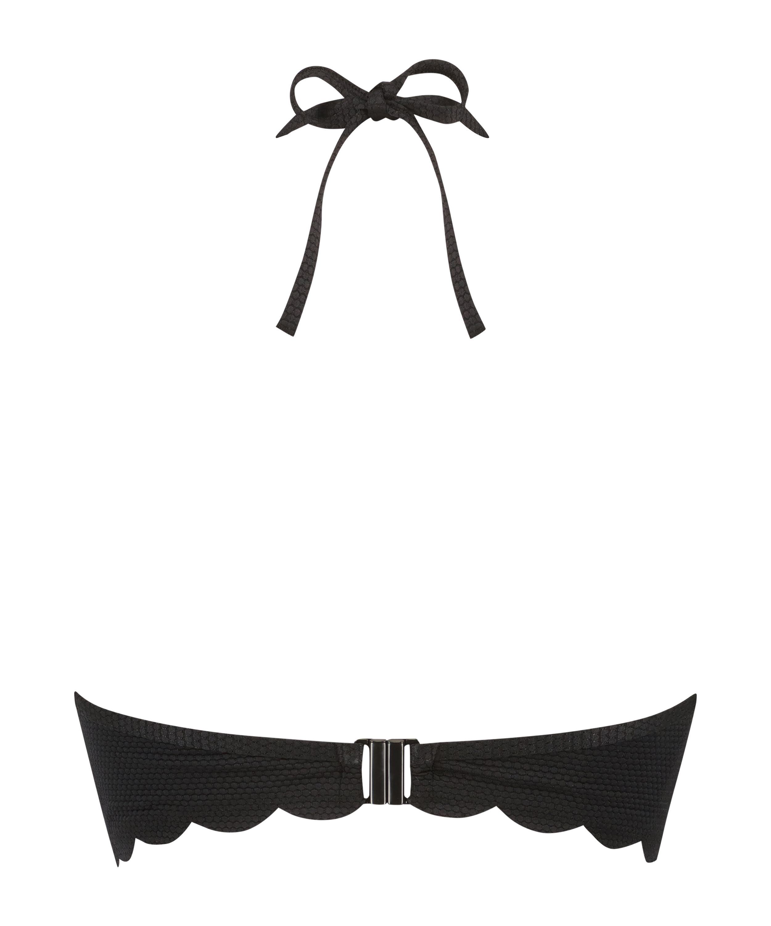 Scallop push-up underwired bikini top Cup A - E, Black, main