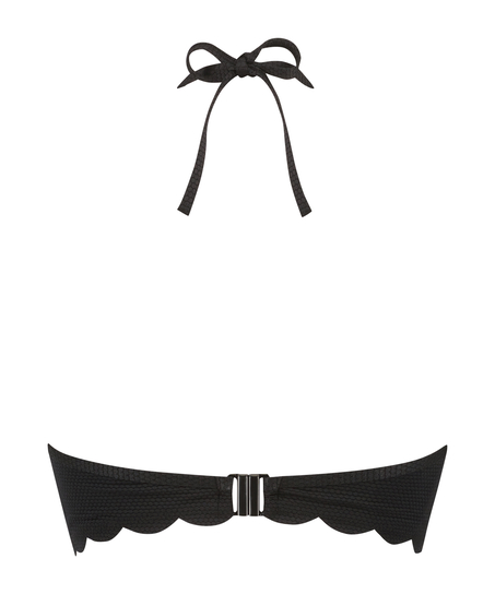 Scallop push-up underwired bikini top Cup A - E, Black