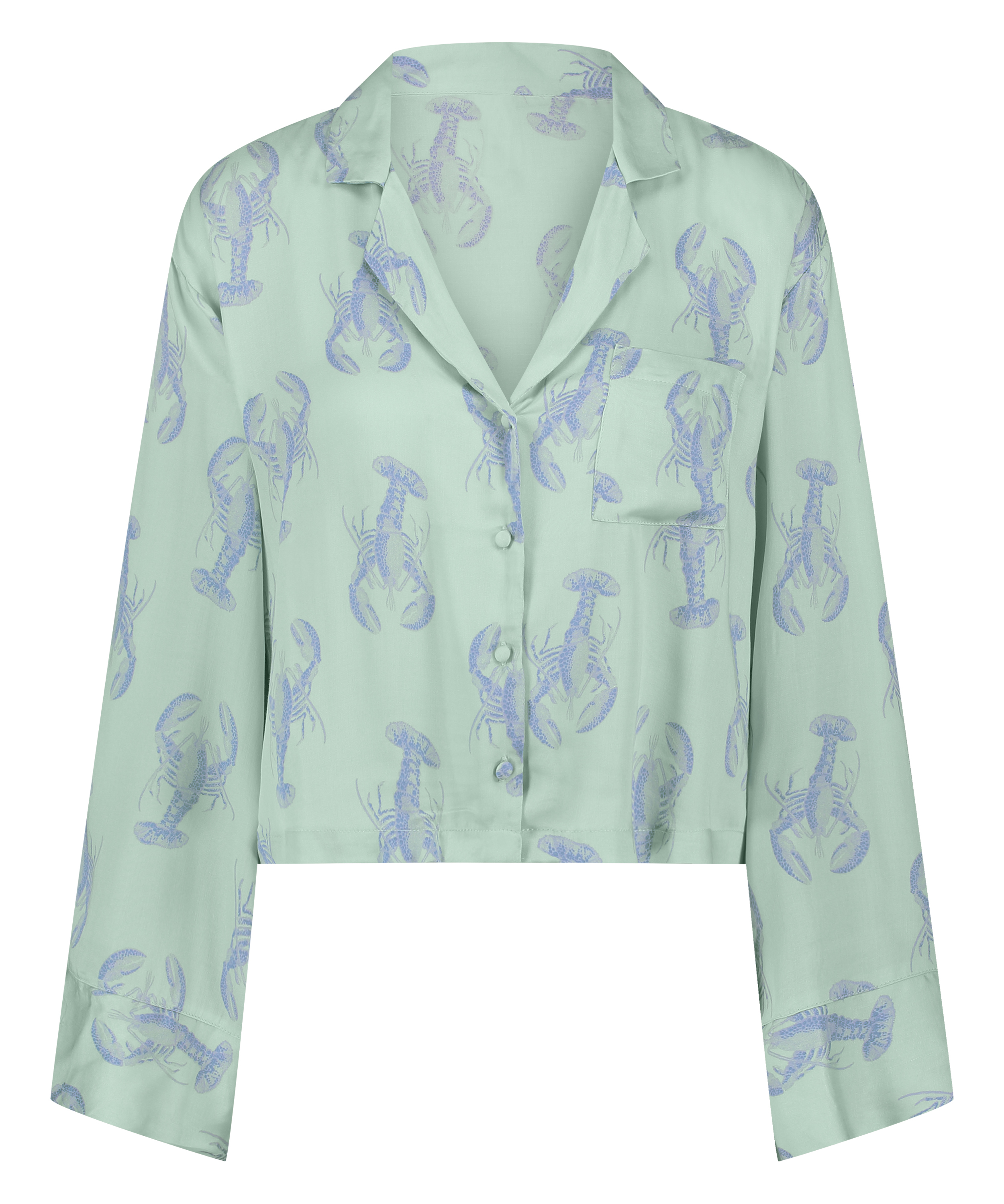 Satin Long-Sleeved Jacket, Green, main