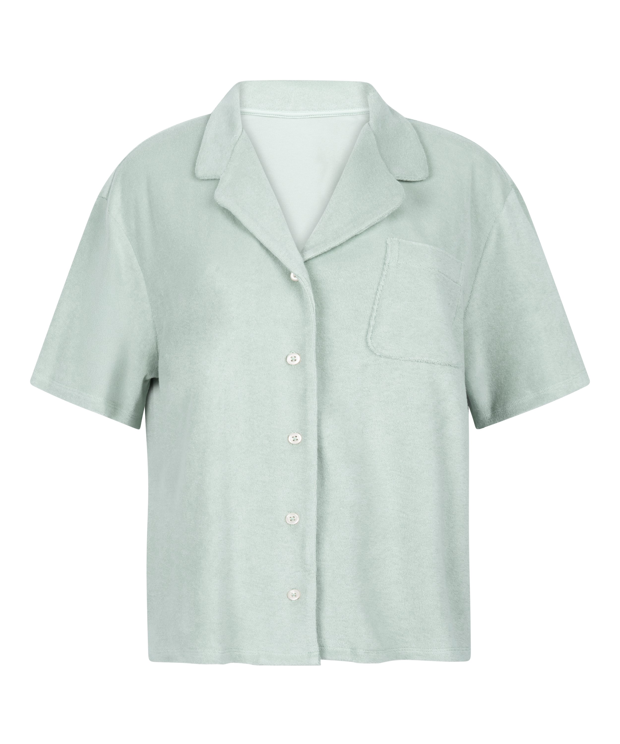 Towel Texture Button-Up Shirt, Green, main