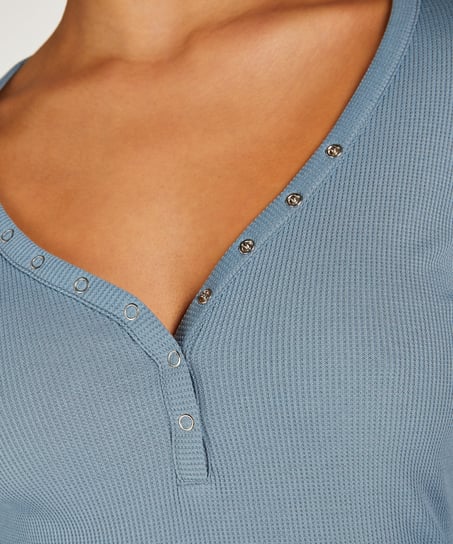 Long-Sleeved Pyjama Top, Blue