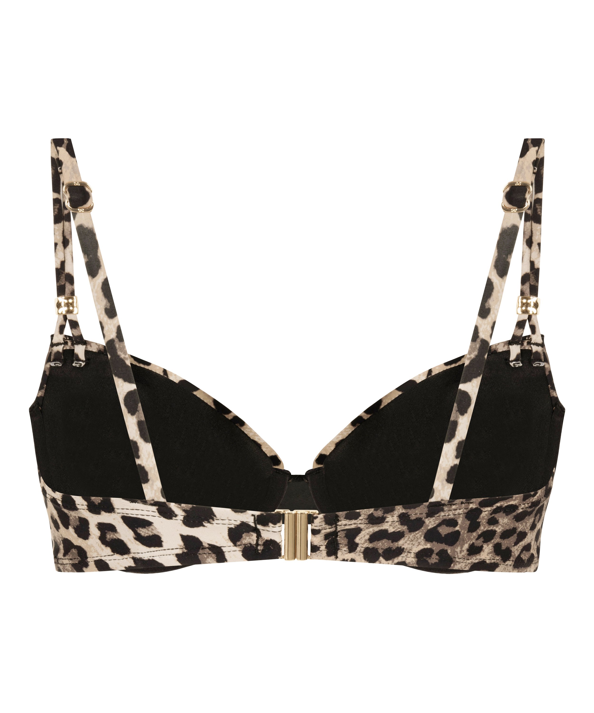 Animalia Padded Underwired Bikini Top, Brown, main