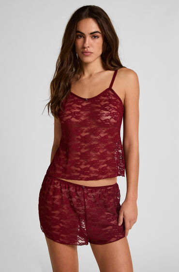 Hunkemöller Short Allover Lace Red