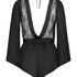 Rylie Satin Playsuit, Black